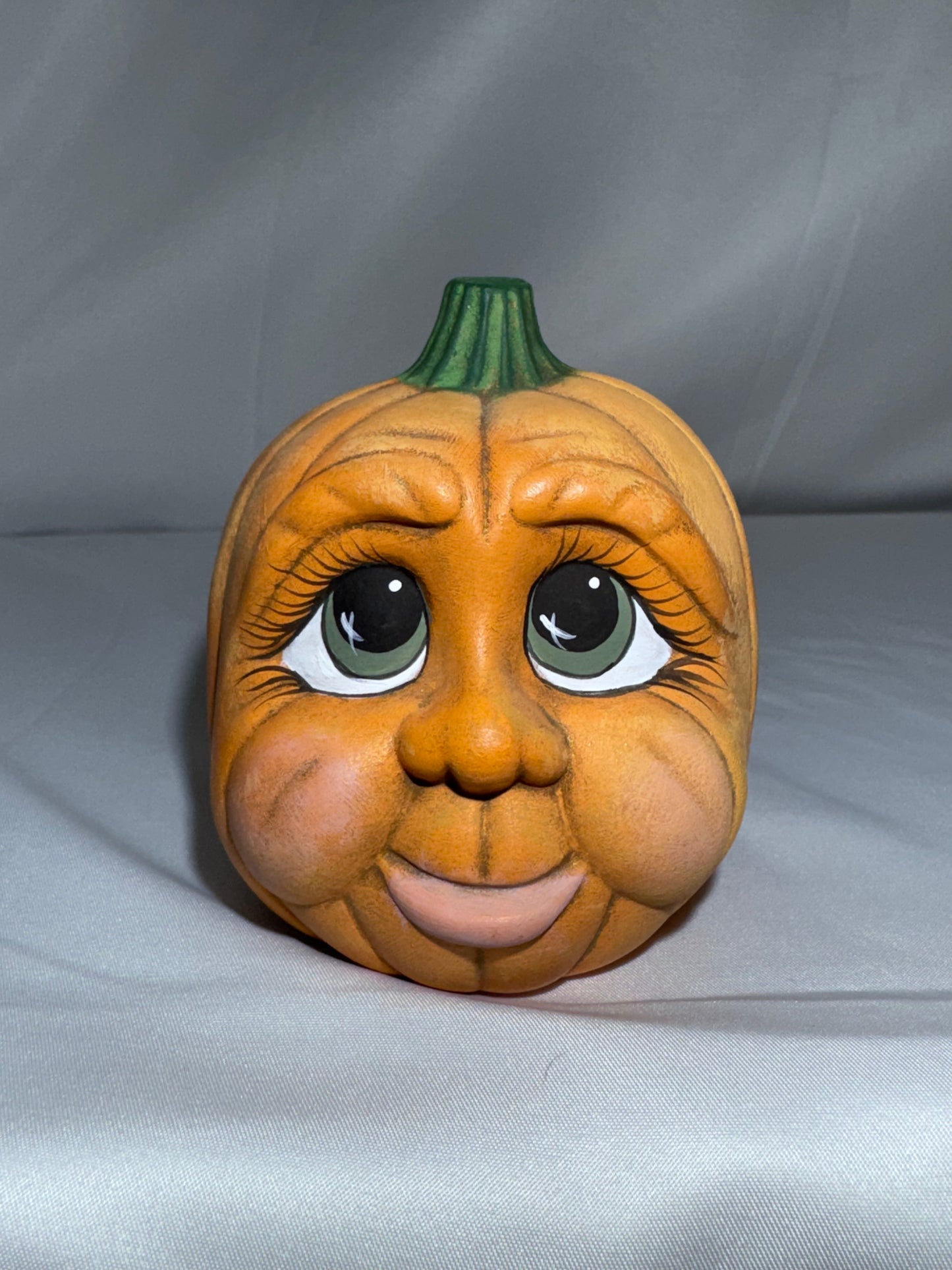 Vintage Hand-Painted Ceramic Pumpkin Figurine – Baby Face – CB 2000