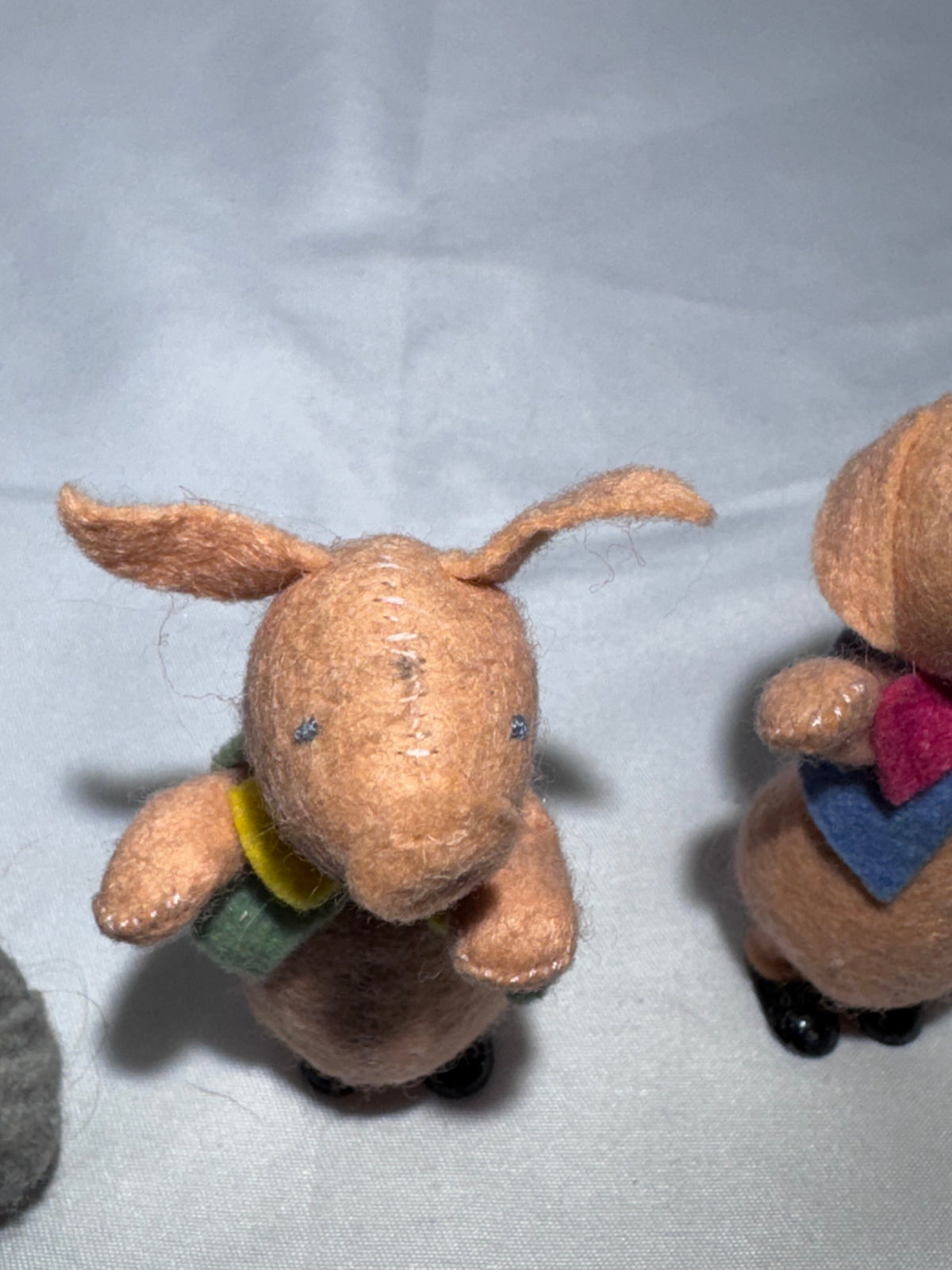 Vintage BAPS Germany Big Bad Wolf & Three Little Pigs Felt Miniature Doll Set – 1940s–1950s