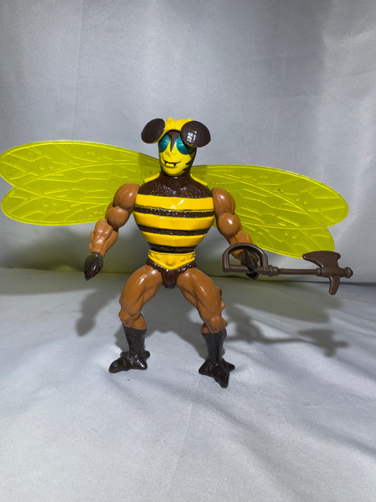 Vintage 1984 Mattel Masters of the Universe Buzz-Off Action Figure w/ Wings, Helmet & Axe