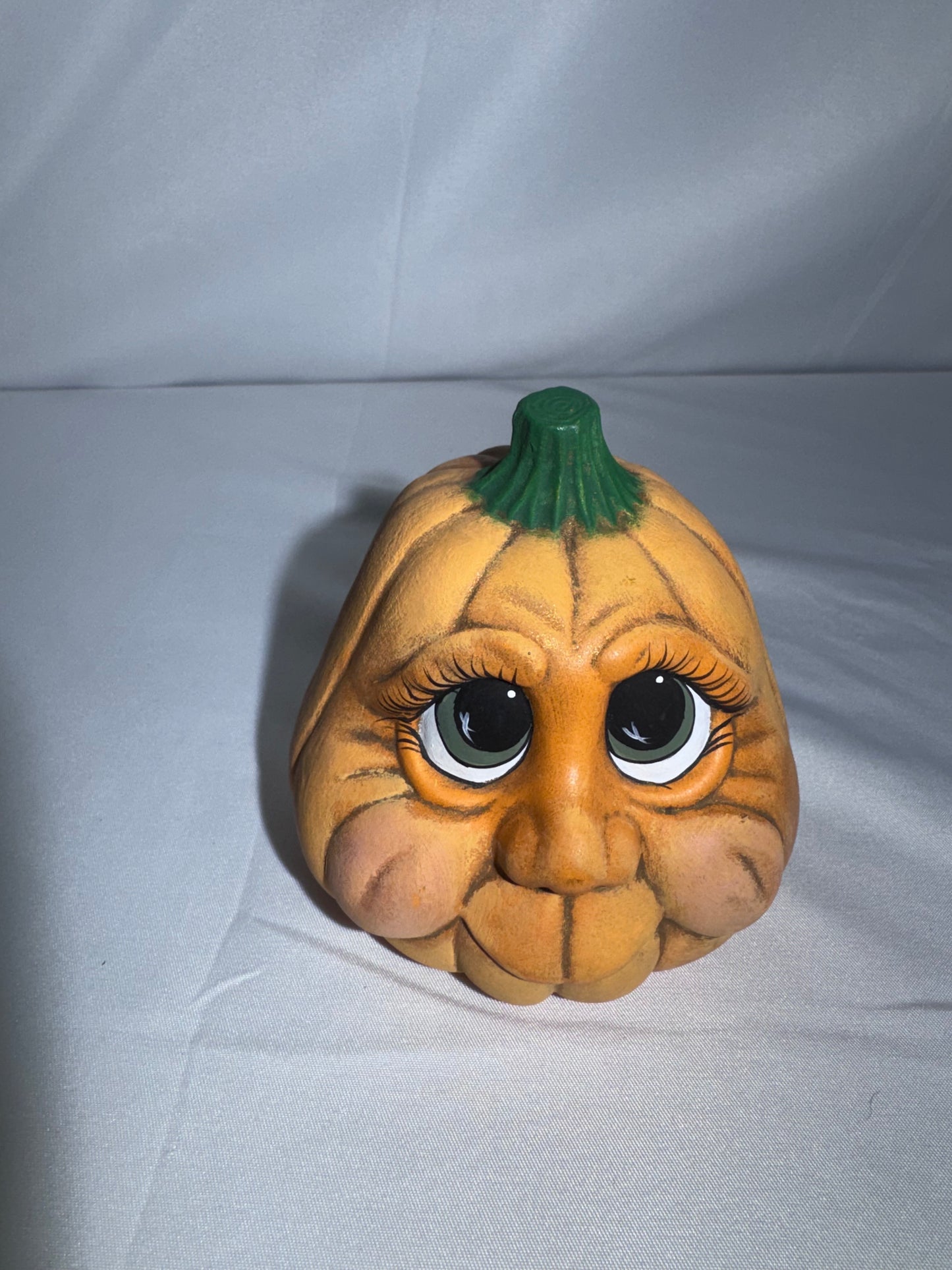 Vintage Hand-Painted Ceramic Pumpkin Figurine – Baby Face – CB 2000
