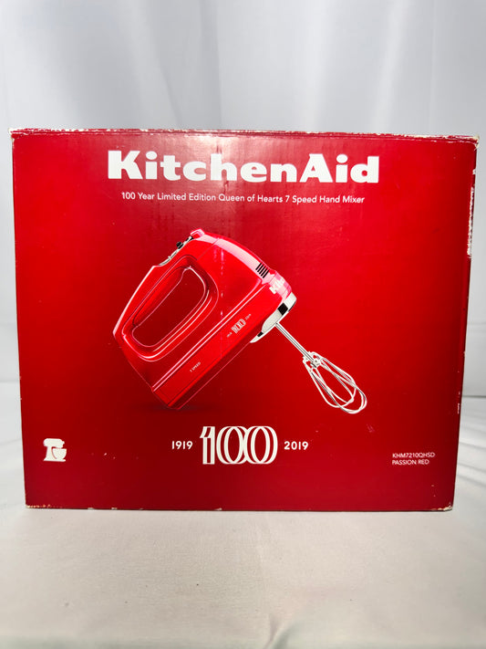 KitchenAid 100 Year Limited Edition “Queen of Hearts” 7-Speed Hand Mixer – Passion Red (Model KHM7210QHSD)