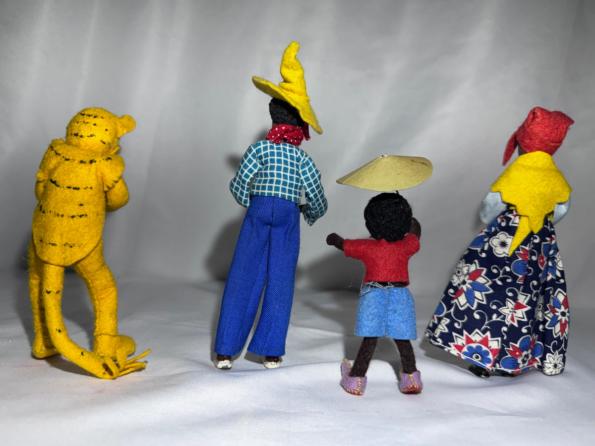 Vintage BAPS Germany Little Black Sambo Miniature Doll & Tiger Set – 1940s–1950s