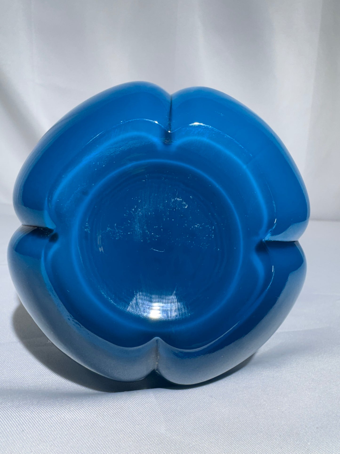 Vintage Fenton Art Glass Jamestown Teal Aqua Blue Barber Bottle – c. 1957