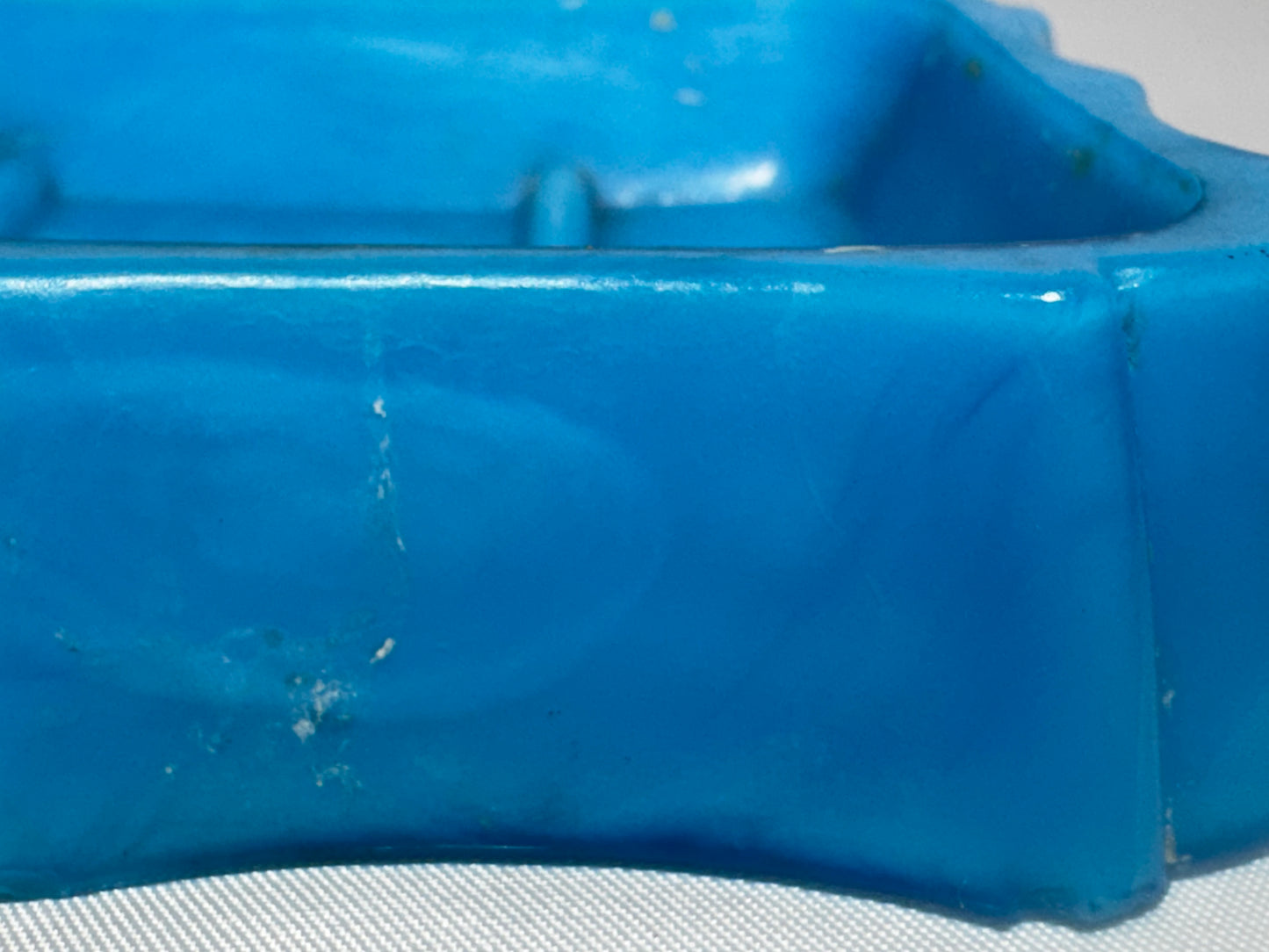 Antique Victorian Blue Opaline Milk Glass Vanity Tray Soap Dish Jewelry Trinket 4.5”