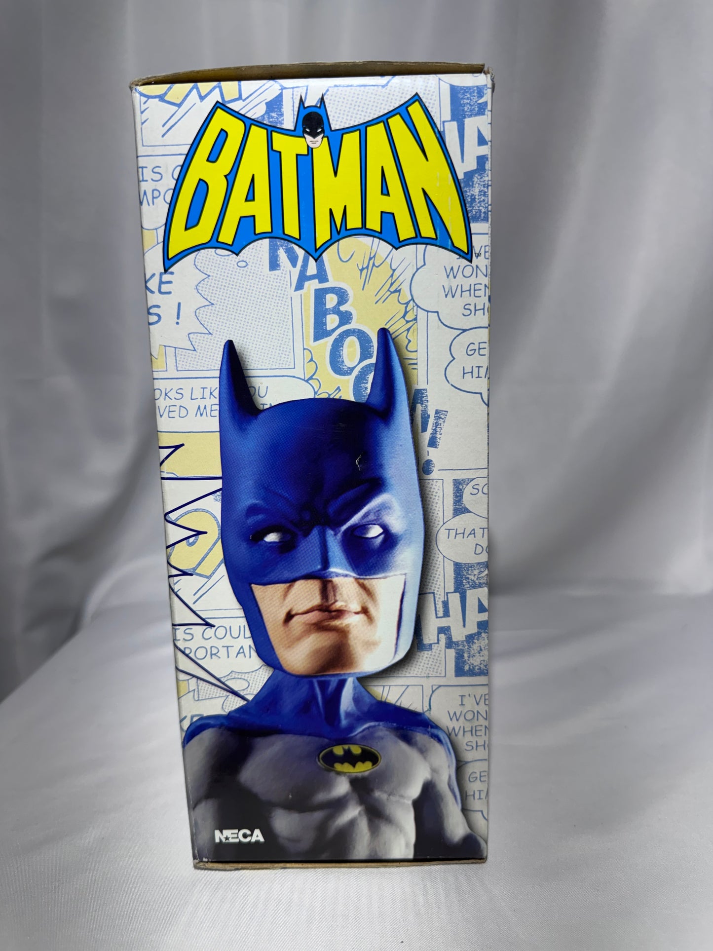 NECA DC Originals Batman Head Knocker 8” Bobblehead Blue Gray Suit Resin