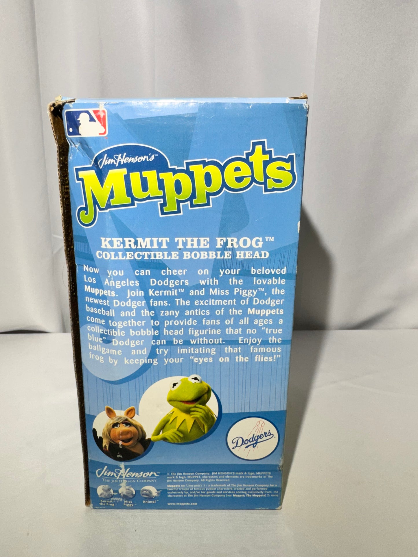 Very Rare Jim Henson’s Muppets – Kermit the Frog LA Dodgers Bobblehead –2003- original Box