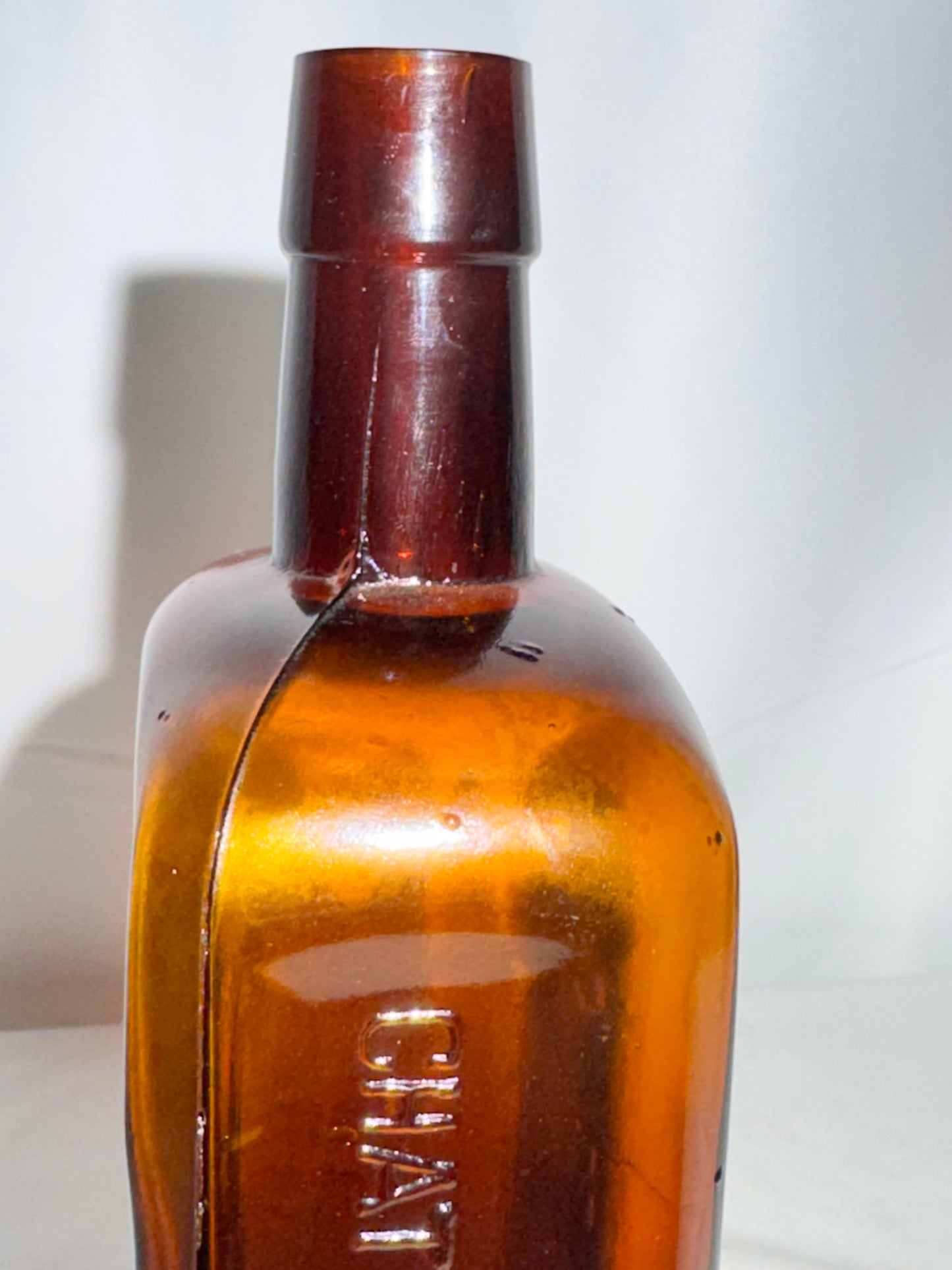Vintage Amber Glass “S.J.S. For The Blood” Bottle – Gerstle Medicine Co., Chattanooga, Tenn.