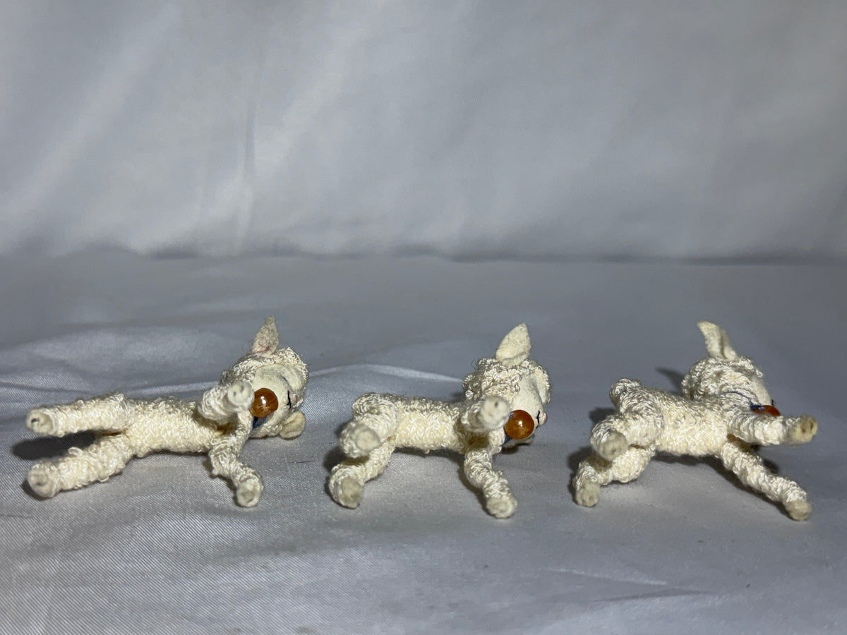Vintage BAPS Germany Little Bo-Peep & Sheep Miniature Felt Doll Set – 1940s–1960s