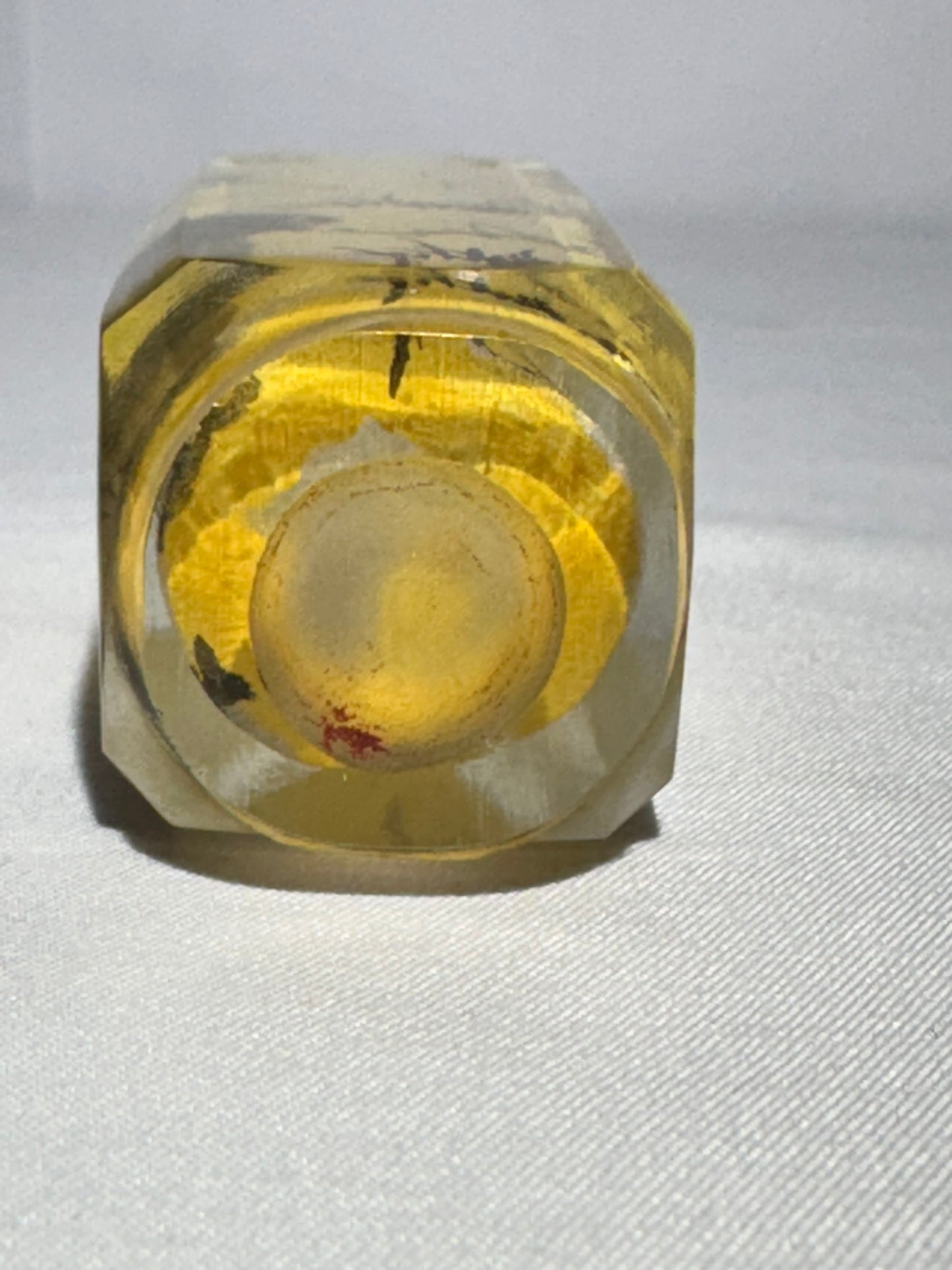 Antique Chinese Inside Hand Painted Glass Snuff Bottle – Crickets, Calligraphy & Artist Signature – Stone Topper