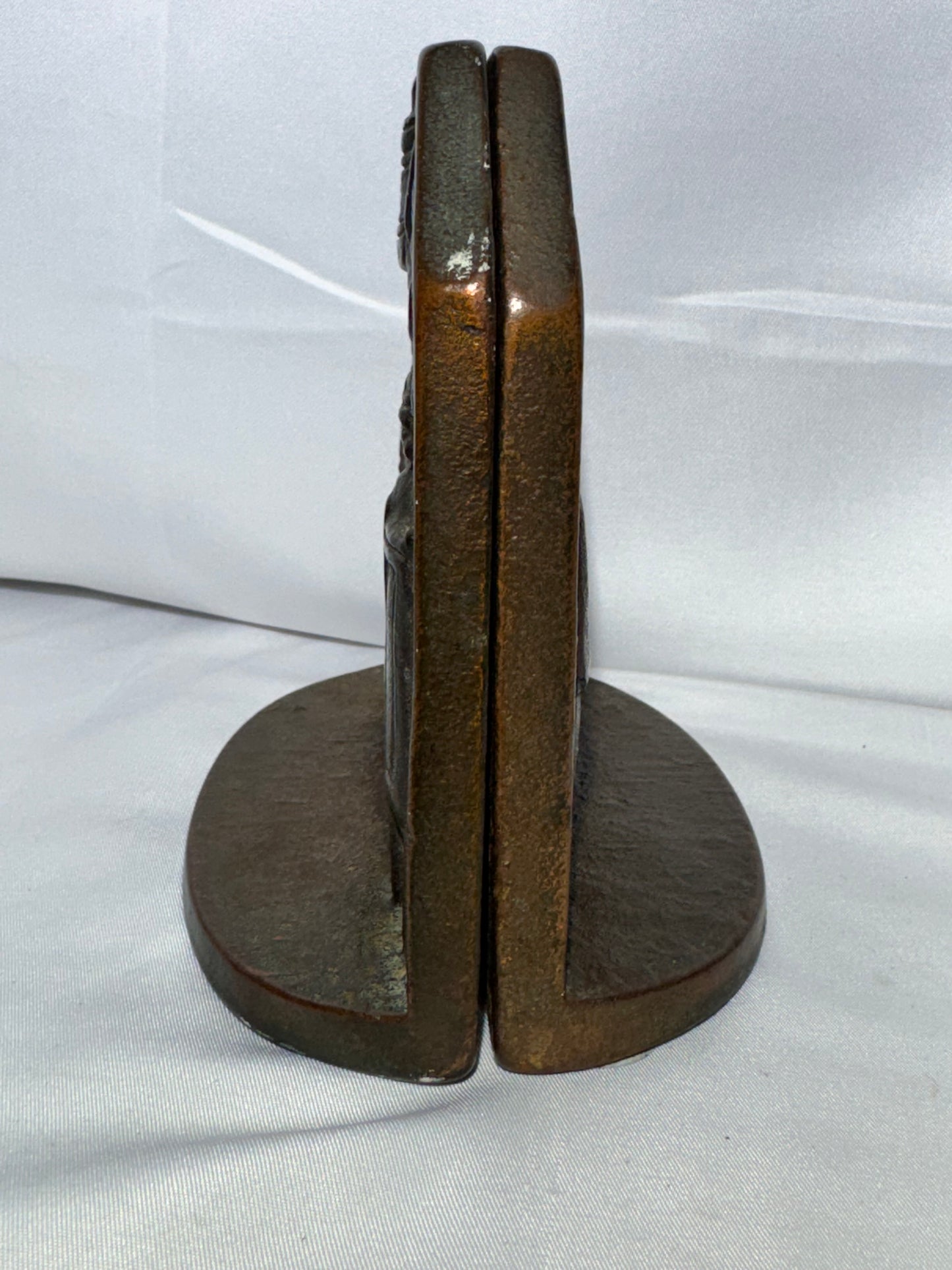 Antique “Let Freedom Ring” Cast Iron Bookends – c. 1925 American Historical Design