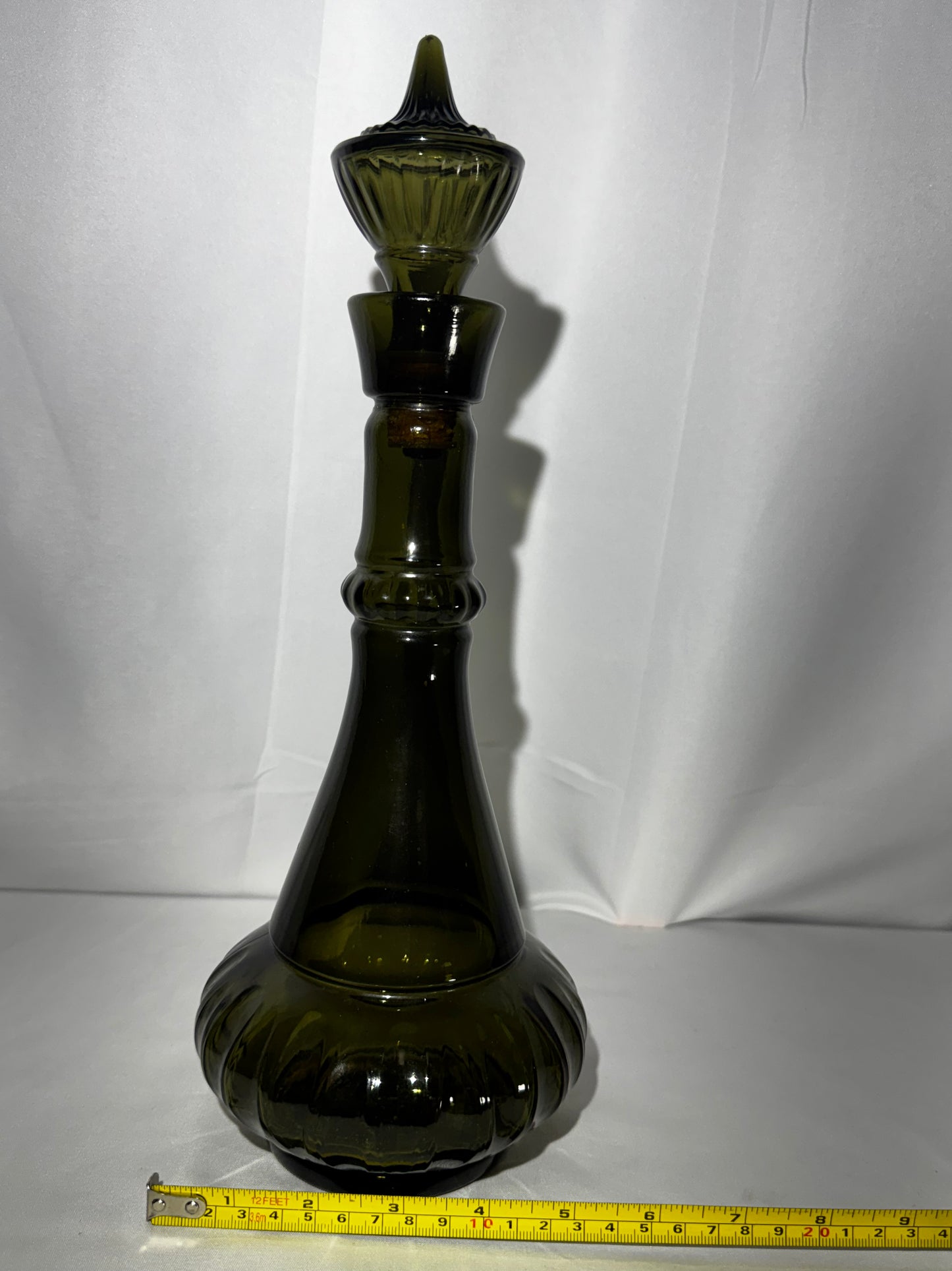 Vintage 1964 Jim Beam Smoky Green “I Dream of Jeannie” Genie Decanter – Christmas Edition