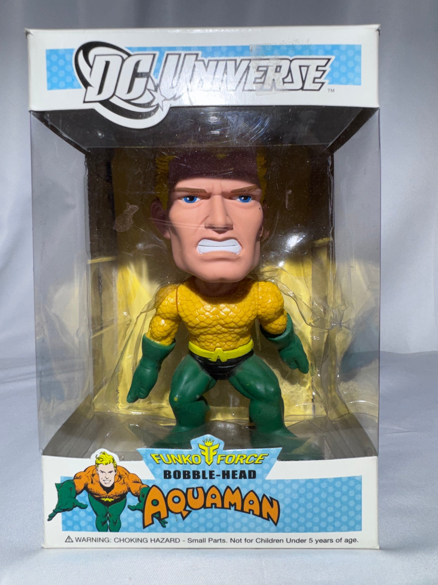 Vintage Funko Force DC Universe Aquaman Bobble-Head – 2010 – Original Box