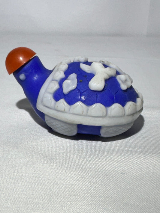Antique stone carved Turtle Snuff Bottle – Hand-Carved Doves & Floral Motif