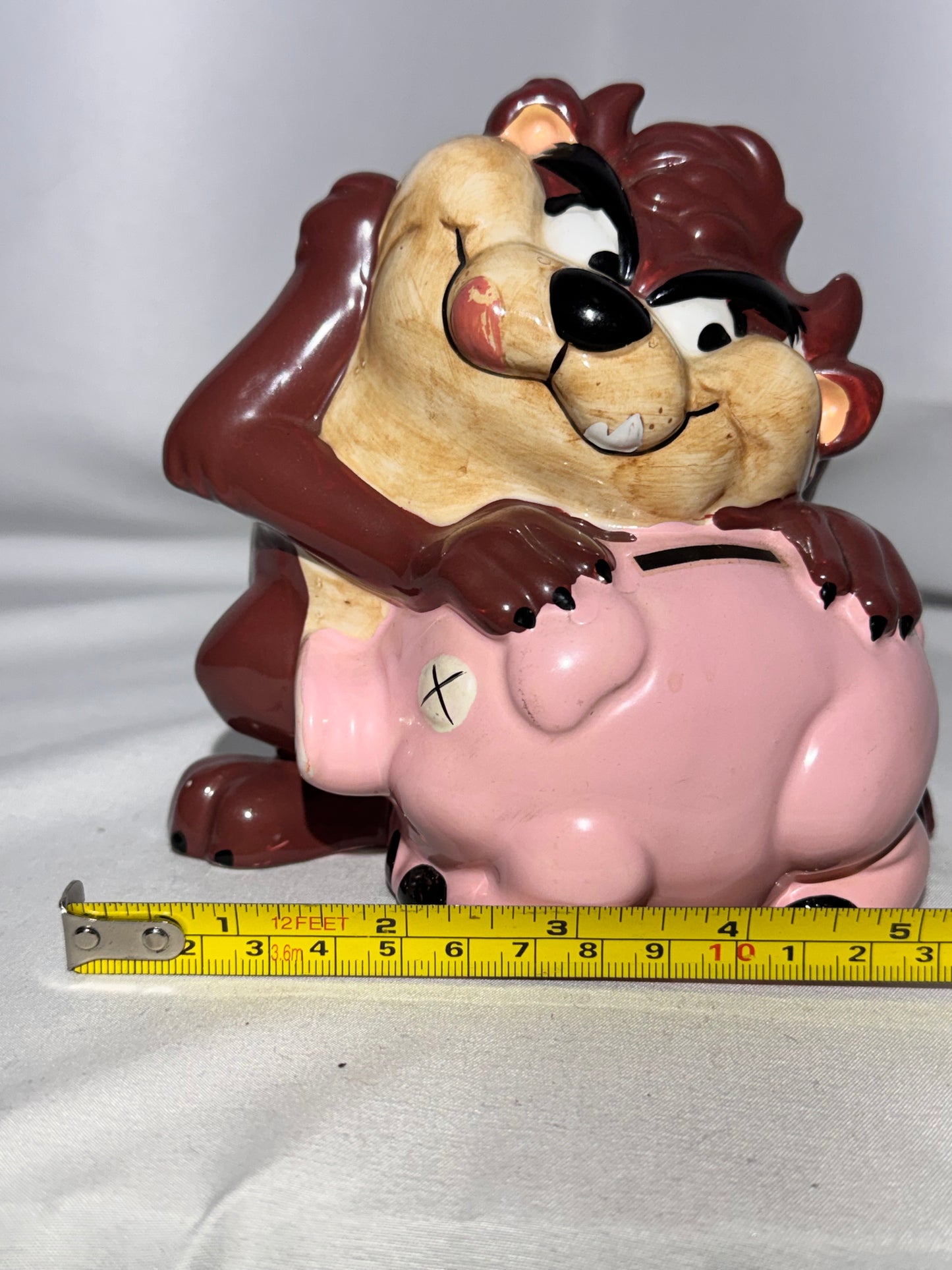 Vintage 1989 Taz Piggy Bank – The Good Company – Ceramic – Original Stopper