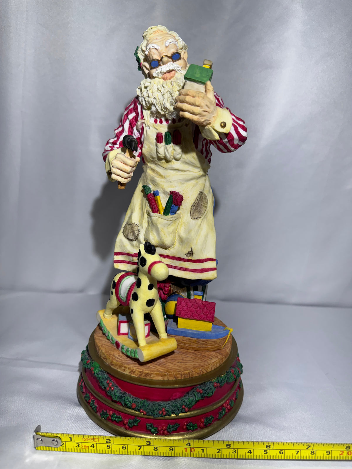 Vintage Toy Maker Santa Claus Wind-Up Music Box – Plays “Jolly Old St. Nicholas”