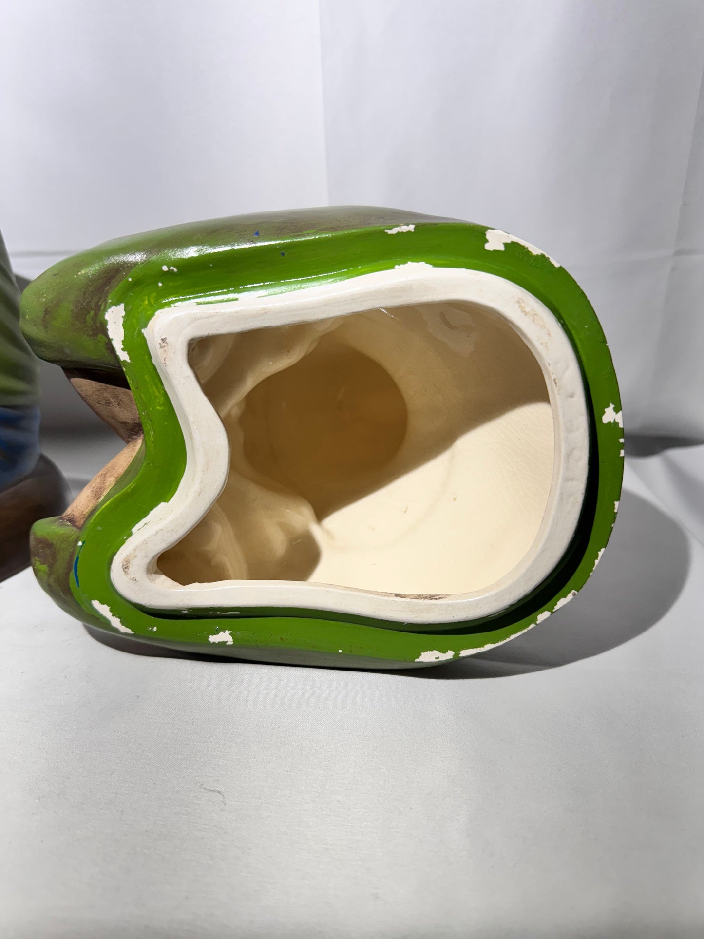 Vintage Arnel’s Chalkware Sitting Boy Whistling Cookie Jar – 1950s -Huckleberry Finn