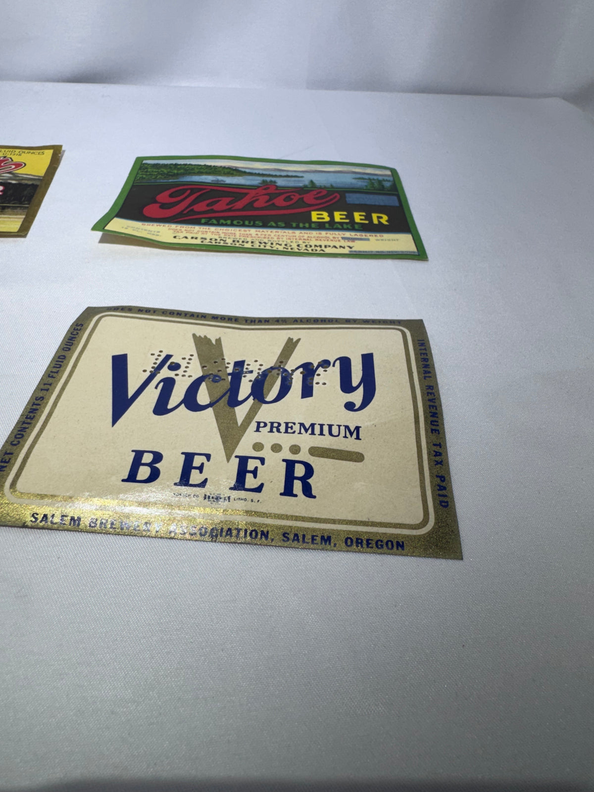 Vintage Beer Labels – Alaskan, El Rey, Rainier, Old Frisco, Tahoe & Victory – 7-Piece Collection