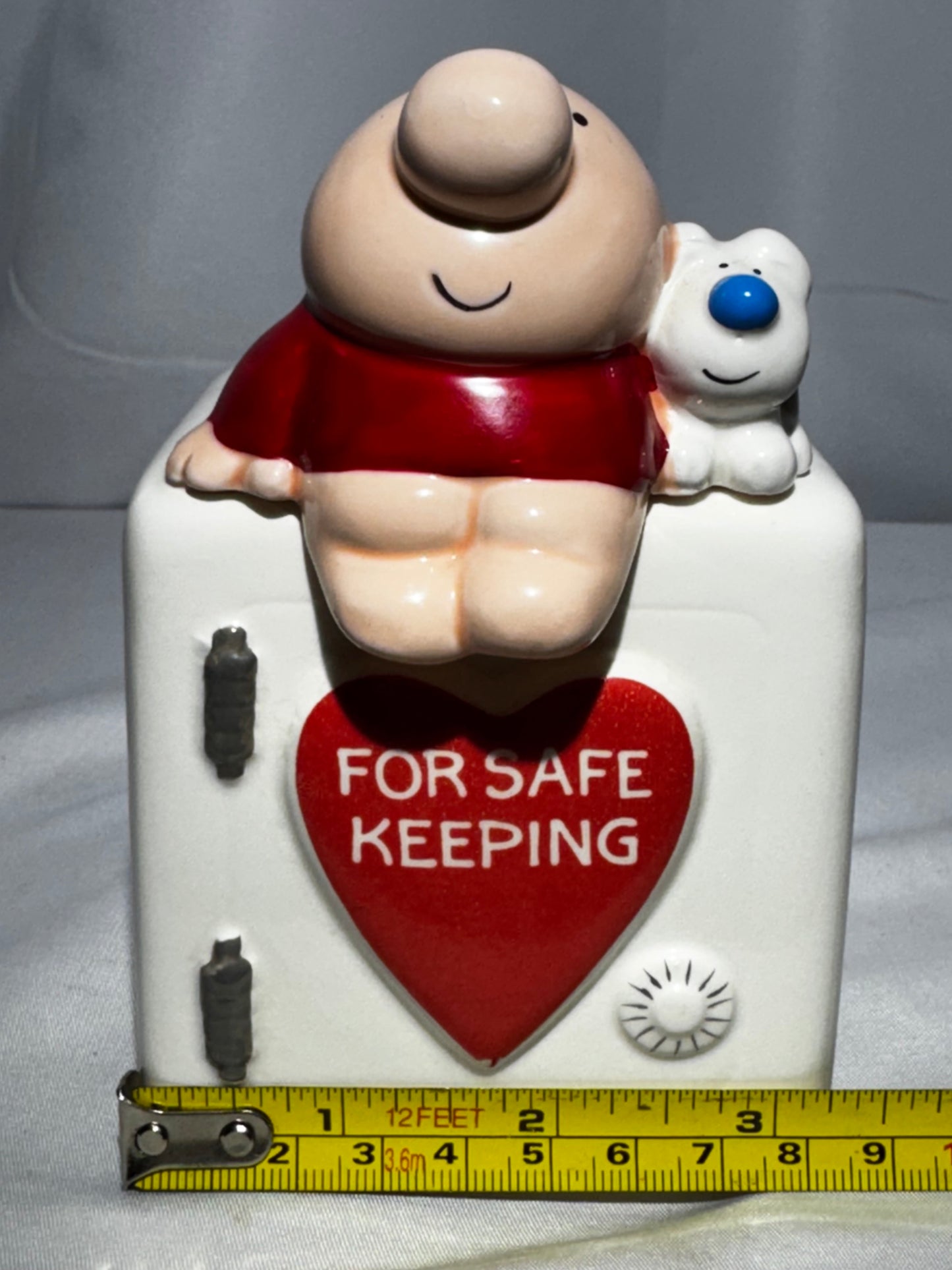 Vintage 1980s Tom Wilson Ziggy “For Safe Keeping” Ceramic Piggy Bank