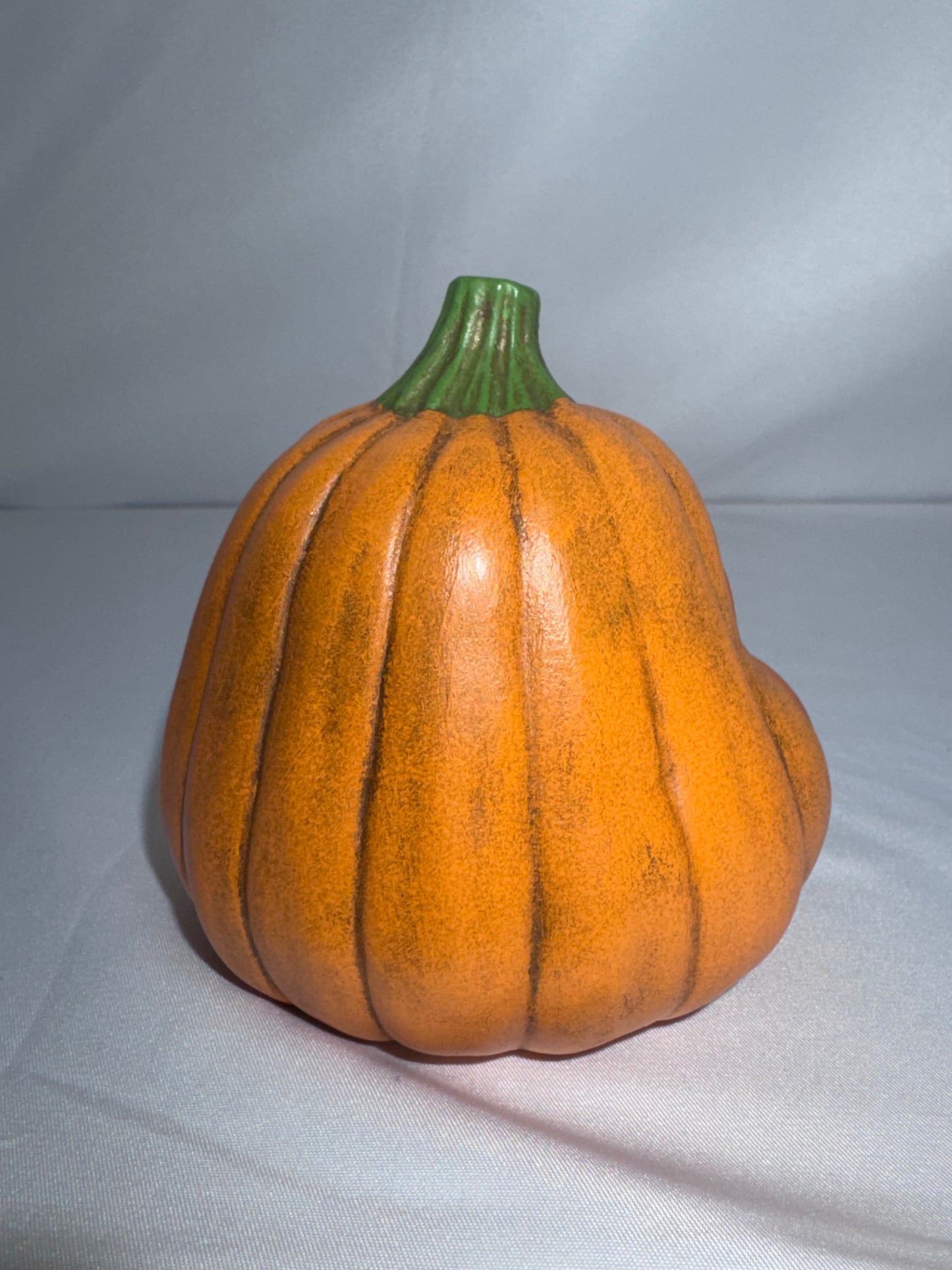 Vintage Hand-Painted Ceramic Pumpkin Figurine – Baby Face – 1999