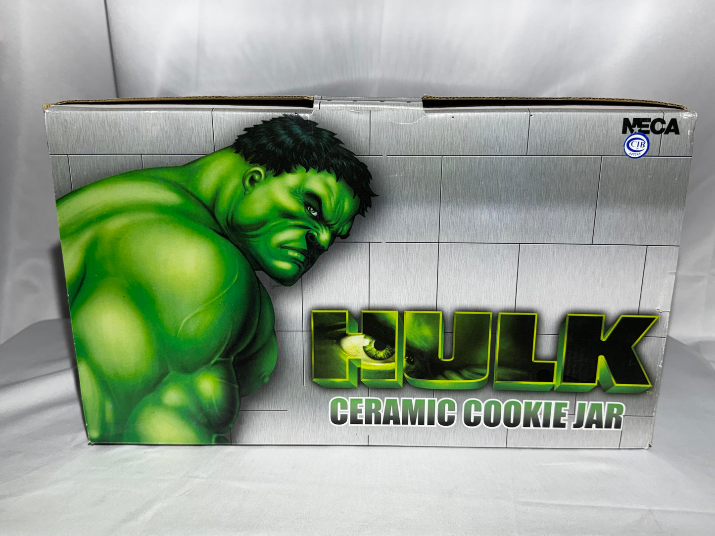 2003 NECA Marvel Hulk Ceramic Cookie Jar w/ Original Box Universal Studios 10”