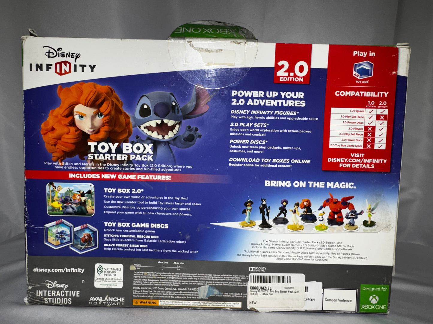 Disney Infinity 2.0 Xbox One Game Base Merida Stitch Figures starter pack 2014