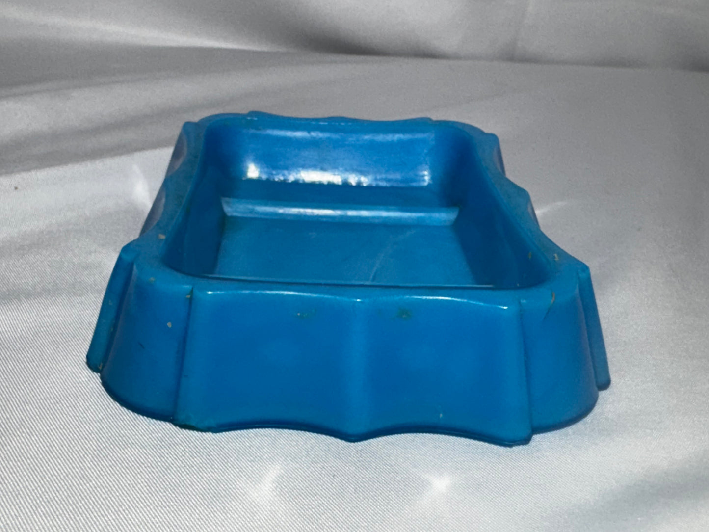 Antique Victorian Blue Opaline Milk Glass Vanity Tray Soap Dish Jewelry Trinket 4.5”