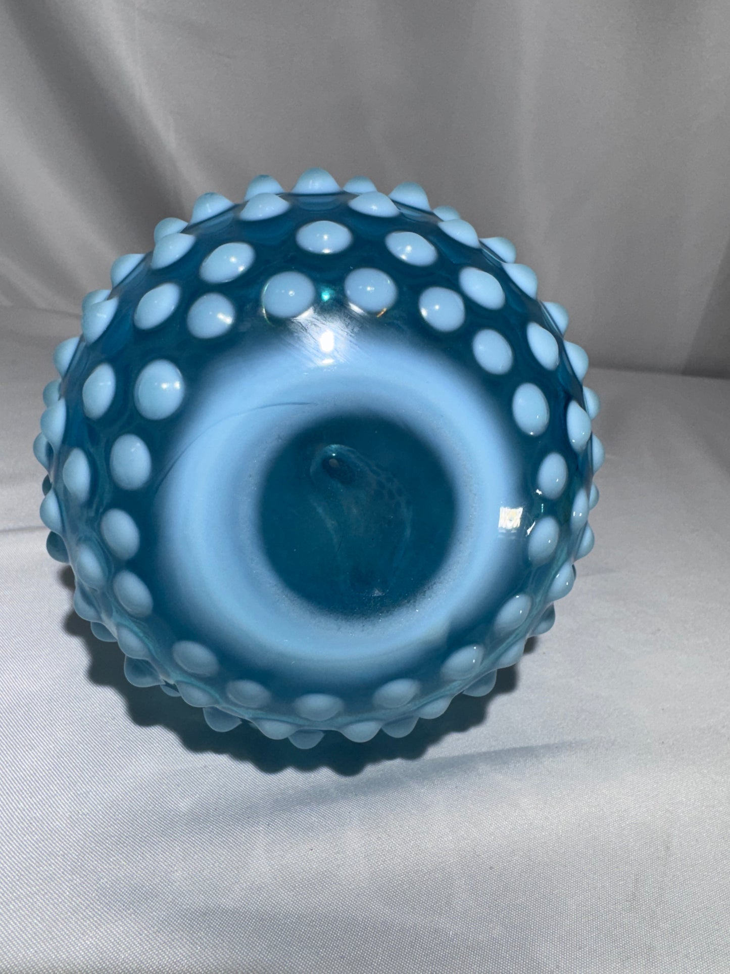 Antique Hobbs, Brockunier & Co. Blue Opalescent Hobnail Barber Bottle – c. 1880s