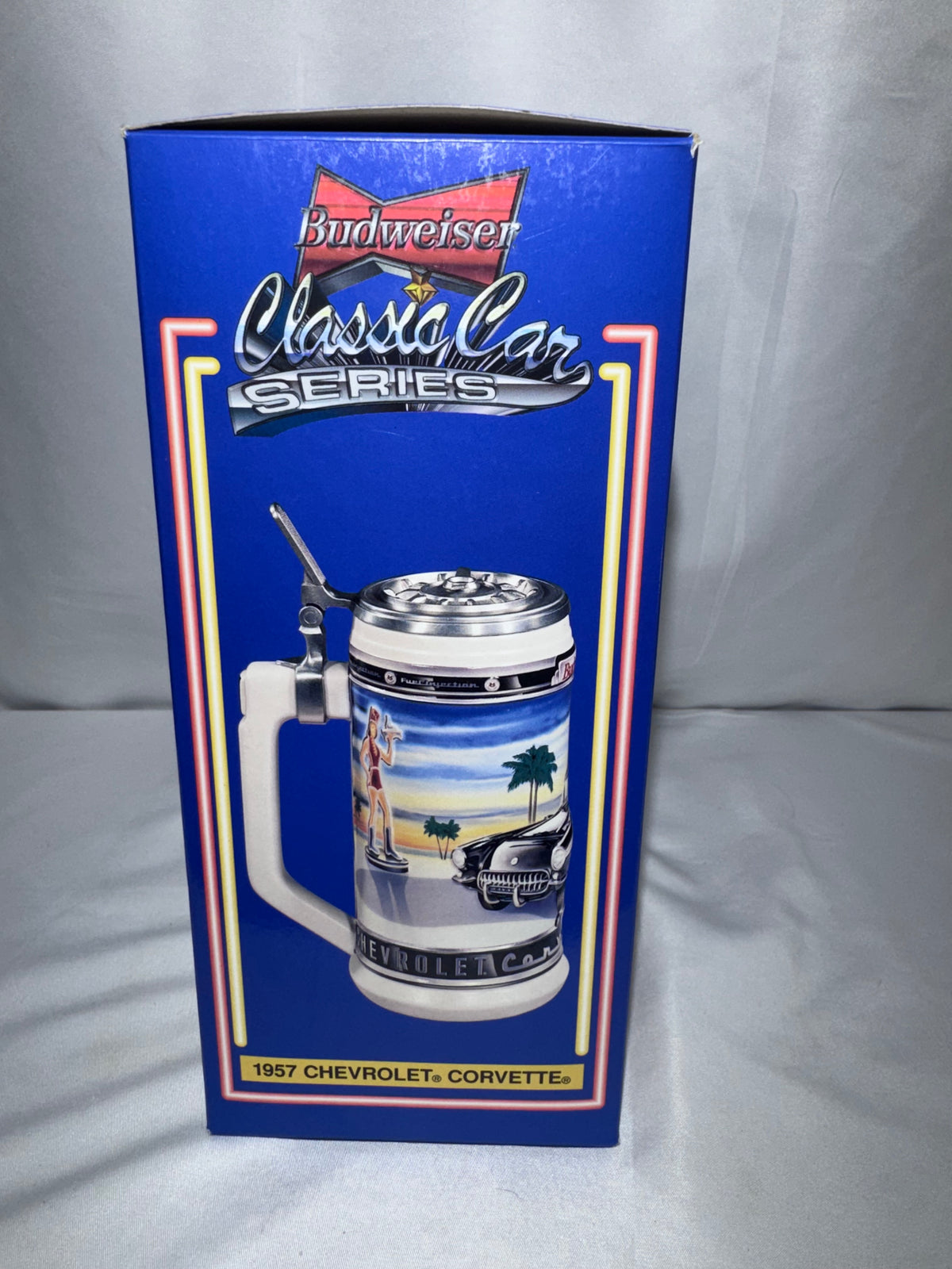 Budweiser Classic Car Series II 1957 Chevrolet Corvette Stein CS340 – Original Box