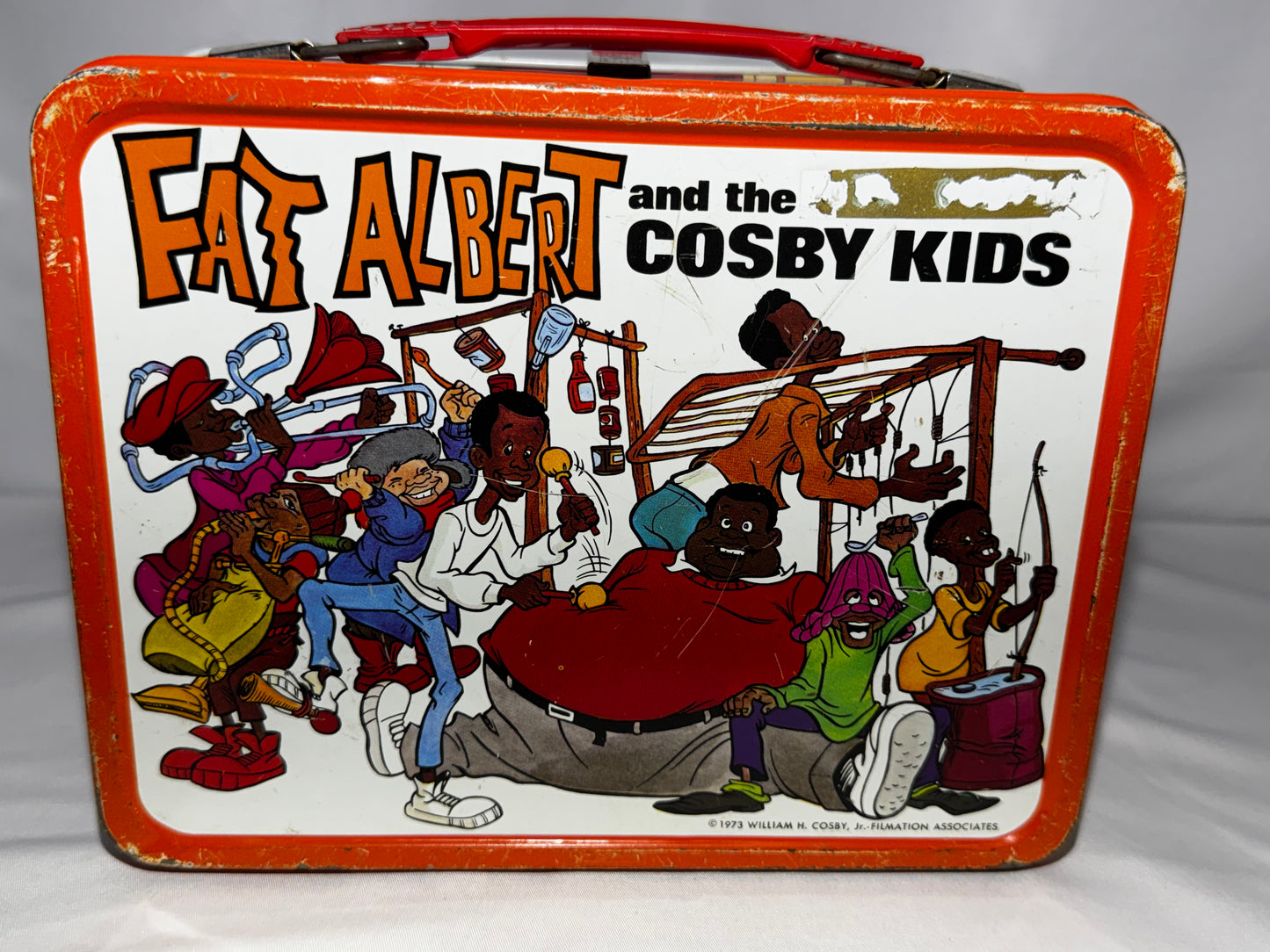 Vintage 1973 Fat Albert and the Cosby Kids Metal Lunch Box w/ Original Thermos