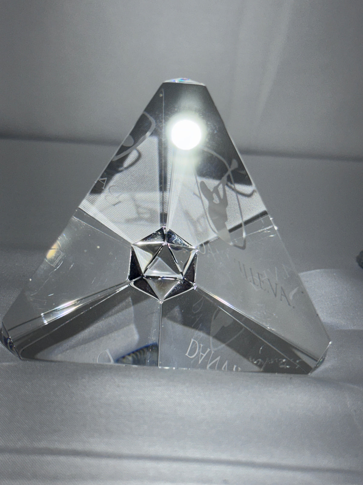 RARE Steuben / Corning Glass Works Diamond Prism – Signed S. Teychenne – Master Engraved Optical Crystal