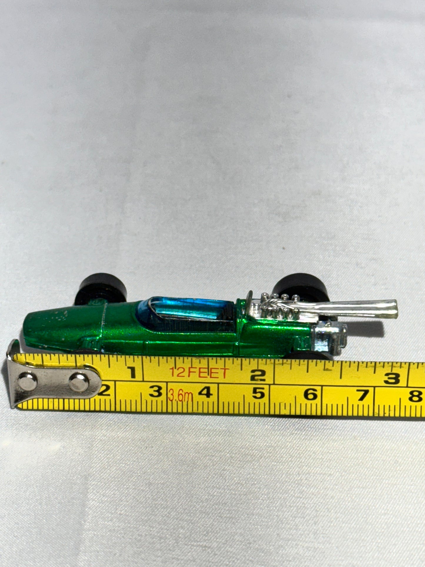 Hot Wheels 1969 Brabham Repco F1 – Redline Series – Metallic Green – Foreign Patent Pending / Hong Kong / USA