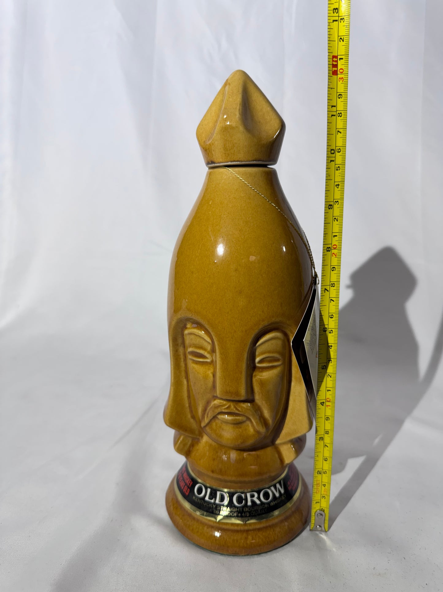 1969 Old Crow 10-Year-Old Bourbon Chessmen Ceramic Decanters – Set of 6 Gold Pawns