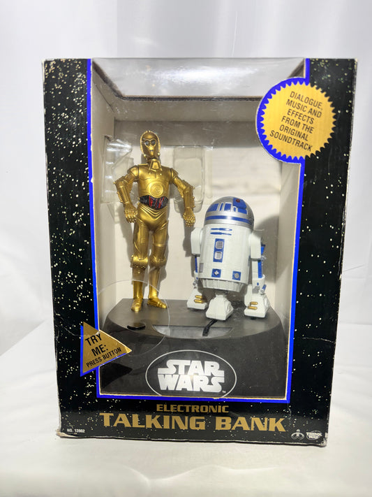Vintage 1995 Star Wars C-3PO & R2-D2 Electronic Talking Coin Bank – Thinkway Toys – POTF