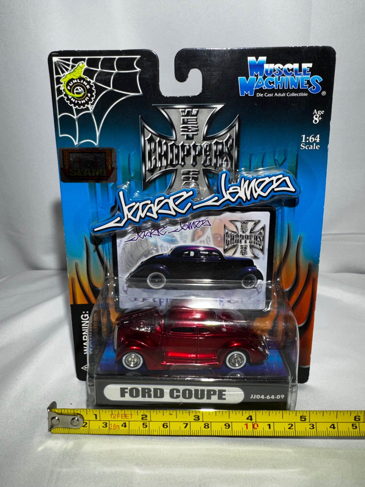 Muscle Machines Jesse James West Coast Choppers Ford Coupe Red 1:64 Diecast JJ04-64-09