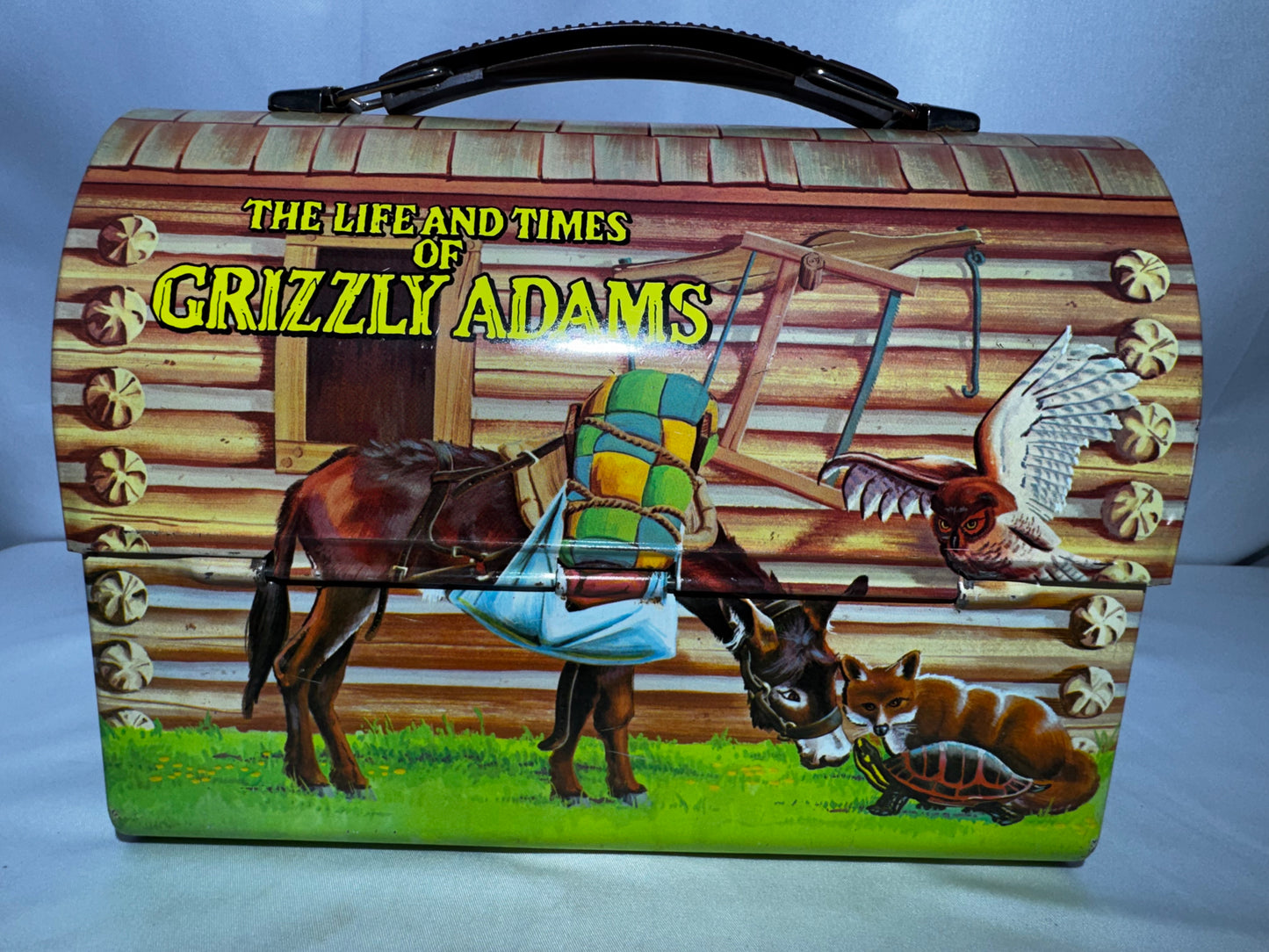 Vintage 1977 The Life and Times of Grizzly Adams Metal Lunch Box & Thermos