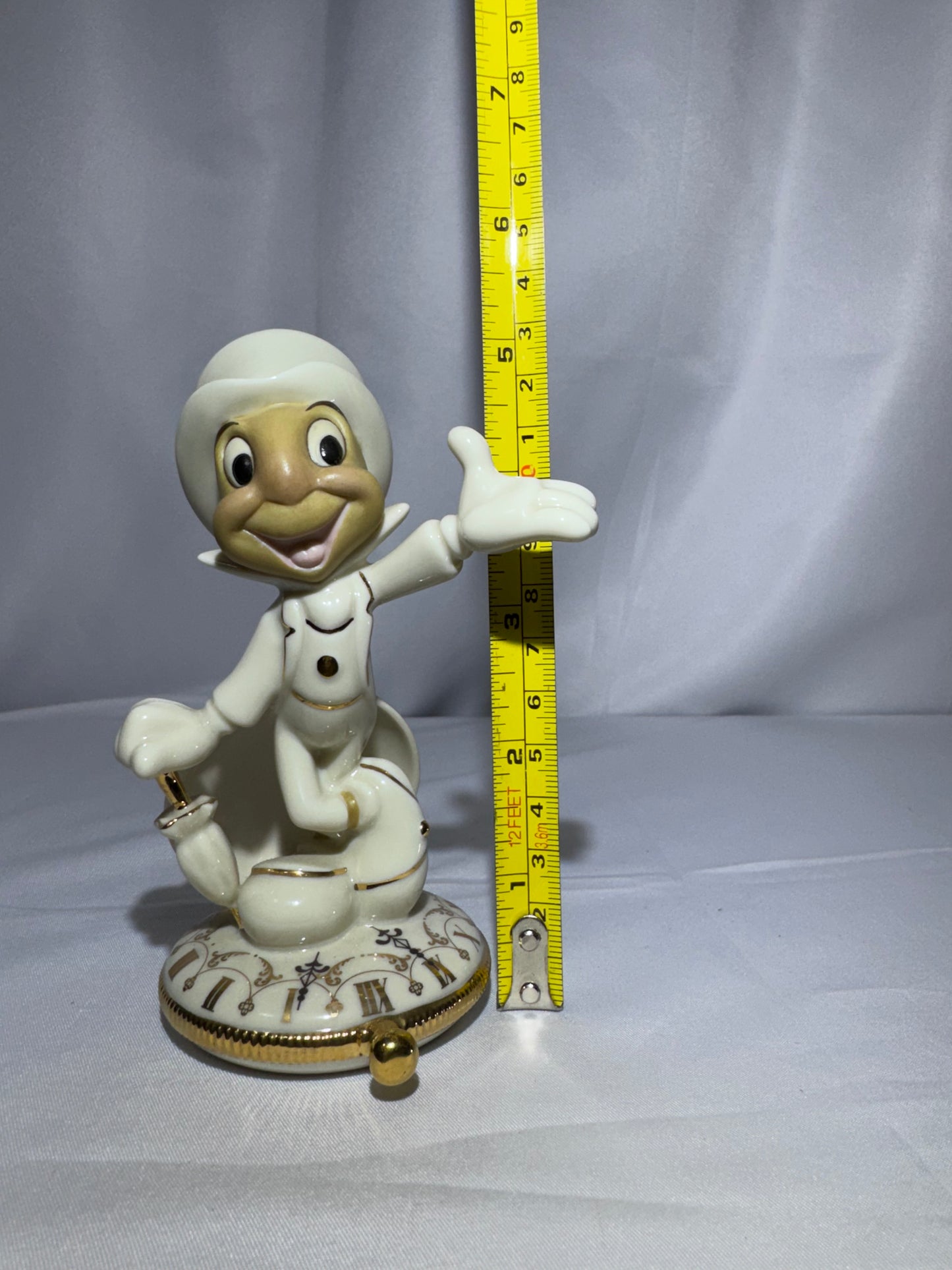 Lenox Disney Jiminy Cricket Figurine Pinocchio 24K Gold Ivory China Retired
