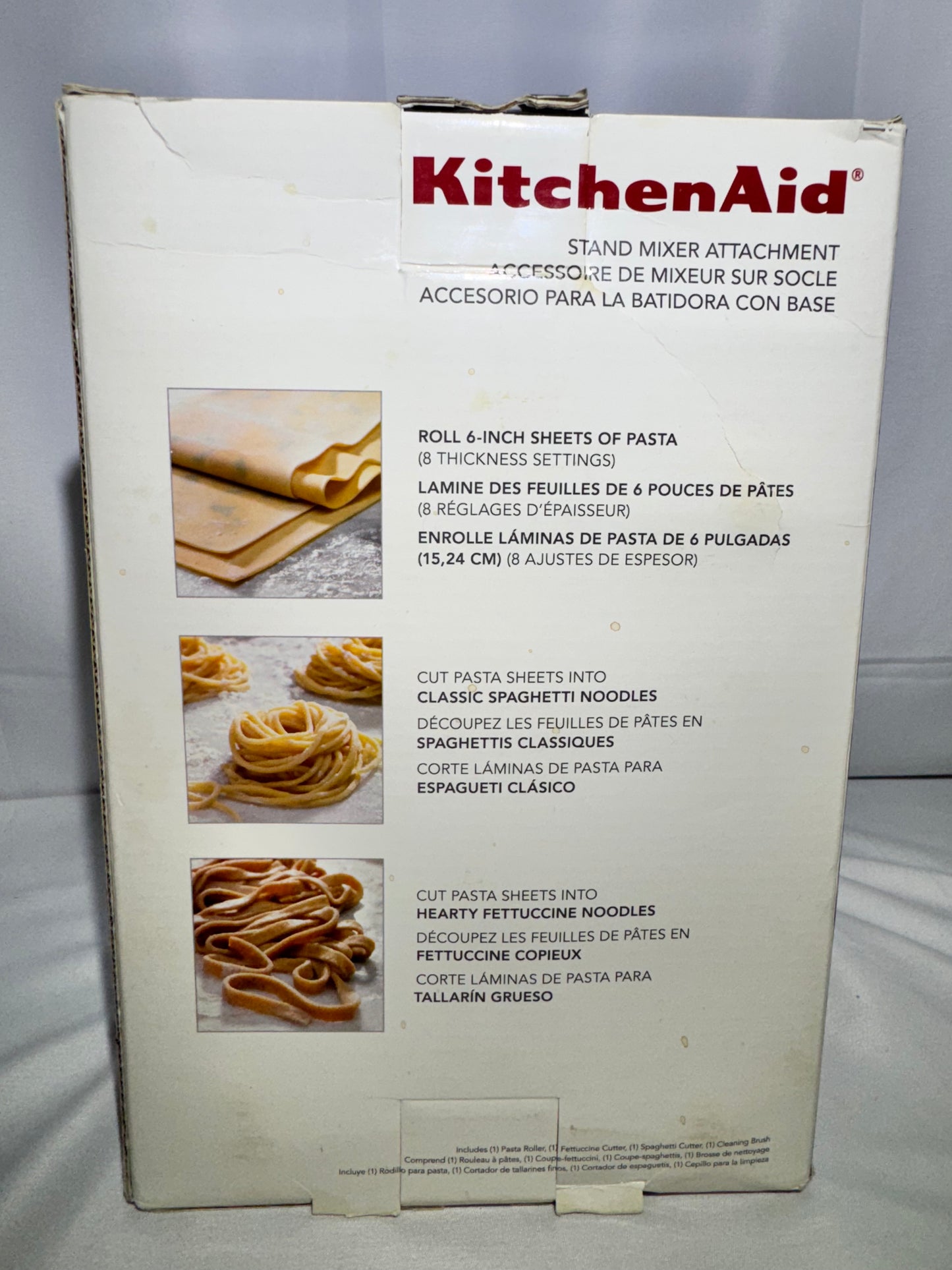 KitchenAid 3-Piece Pasta Roller & Cutter Set – Model KSMPRA – With Original Box