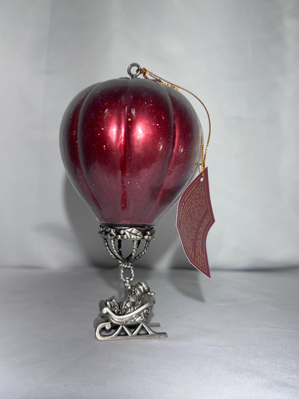 Lenox Kirk Stieff Collection – Santa’s Journey Hot Air Balloon Christmas Ornament – 1998 First in Series