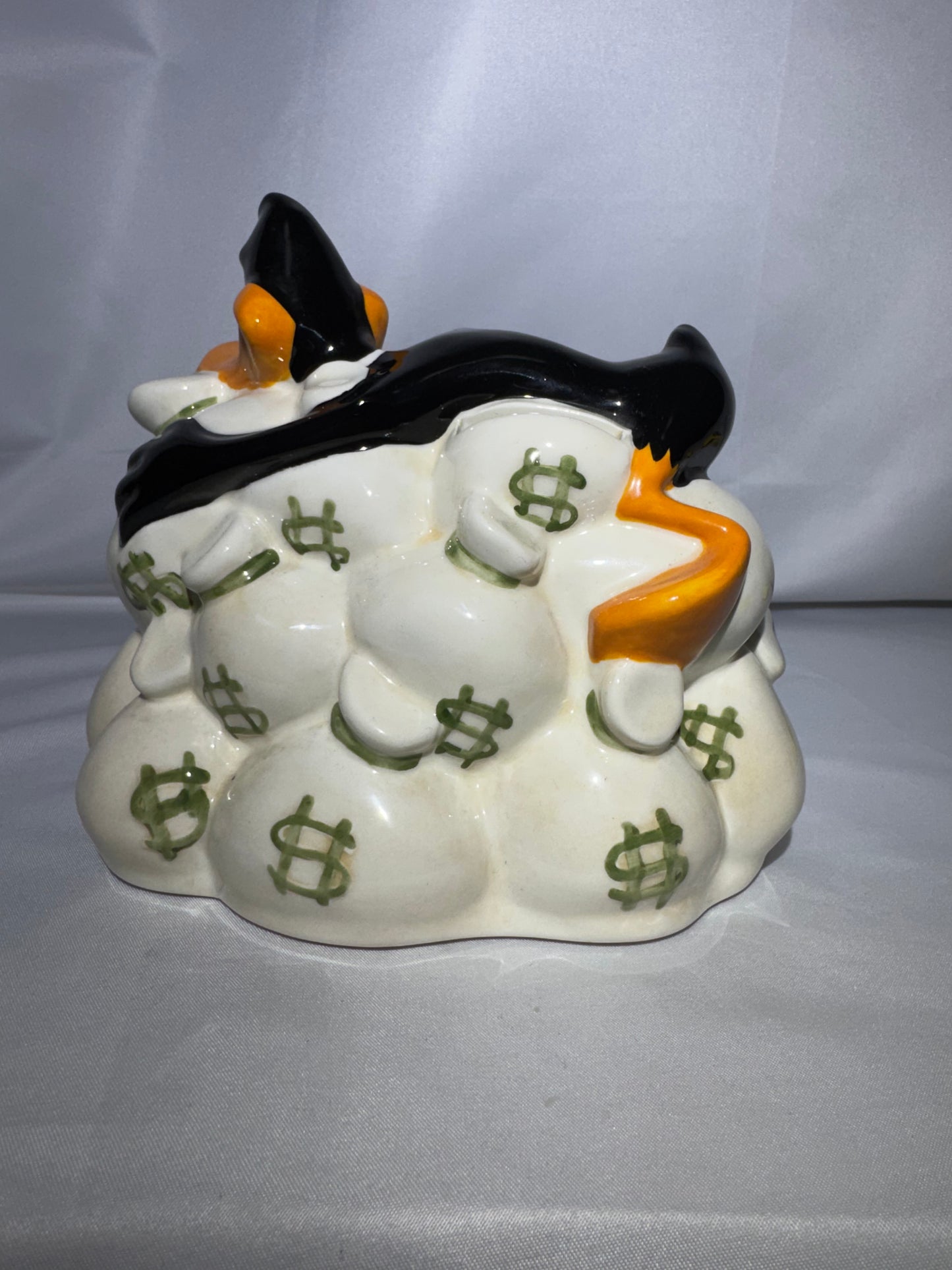 Vintage 1995 Warner Bros Looney Tunes Daffy Duck Ceramic Money Bank Collectible￼
