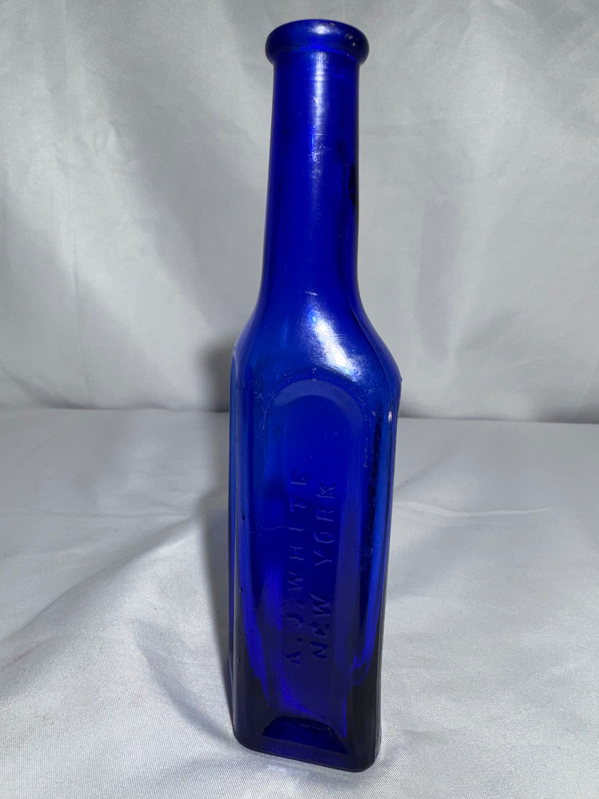 Antique A.J. White Laxol Cobalt Blue Glass Medicine Bottle – New York – 1894 Patent