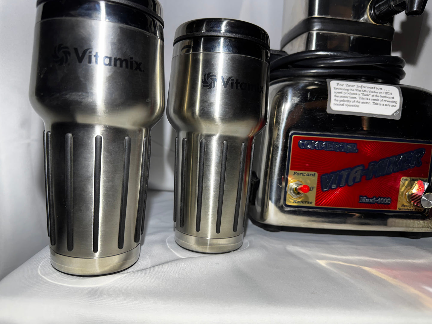 Vintage 1991 Vita-Mix 3600 Maxi-4000 Stainless Steel Blender w/ Spigot & Recipe Book
