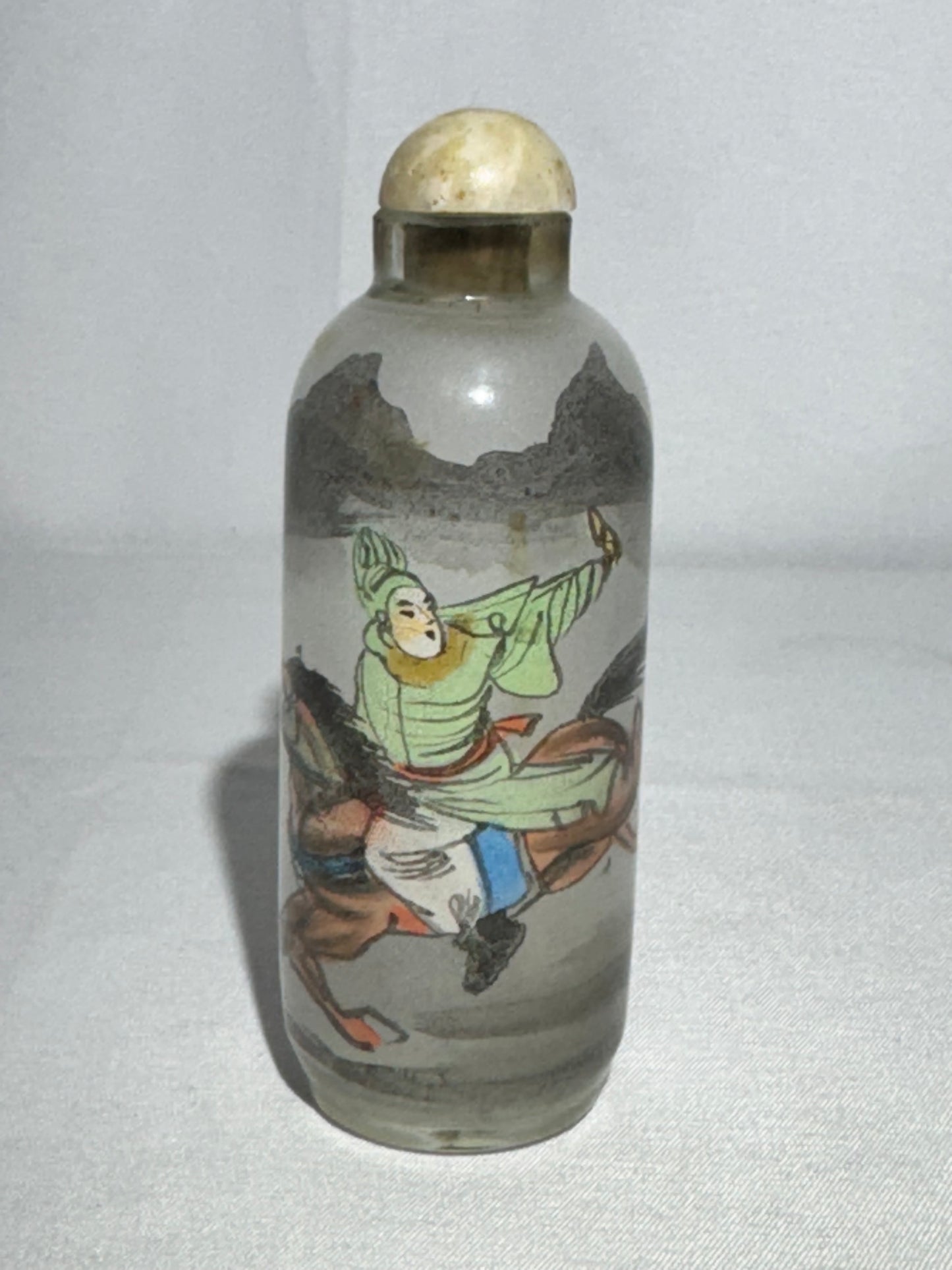 Antique Chinese Inside-Painted Snuff Bottle – Warrior on Horseback