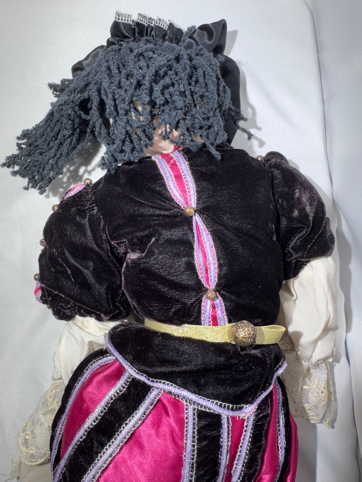 Vintage Handmade Renaissance Jester / Courtier Cloth Doll – Elaborate Costume