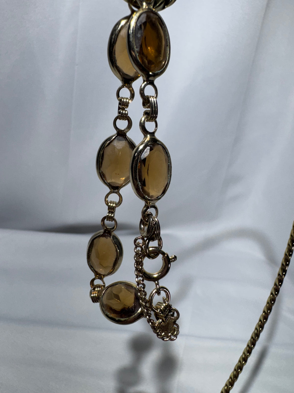 Vintage Sarah Coventry “Golden Autumn” Bracelet – Faux Topaz Glass Stones – 7”