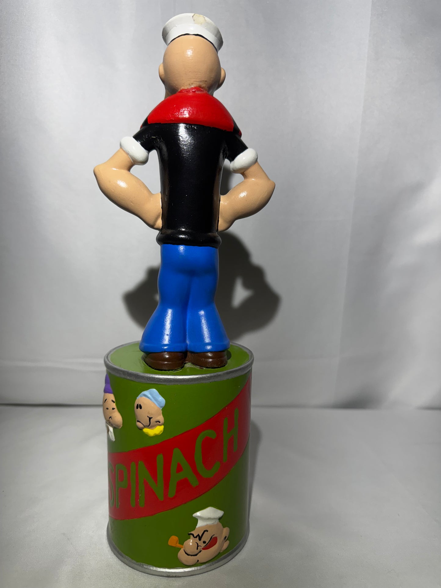 Vintage 1975 Popeye the Sailor Ceramic Bank King Features Spinach Can w/ Stopper
