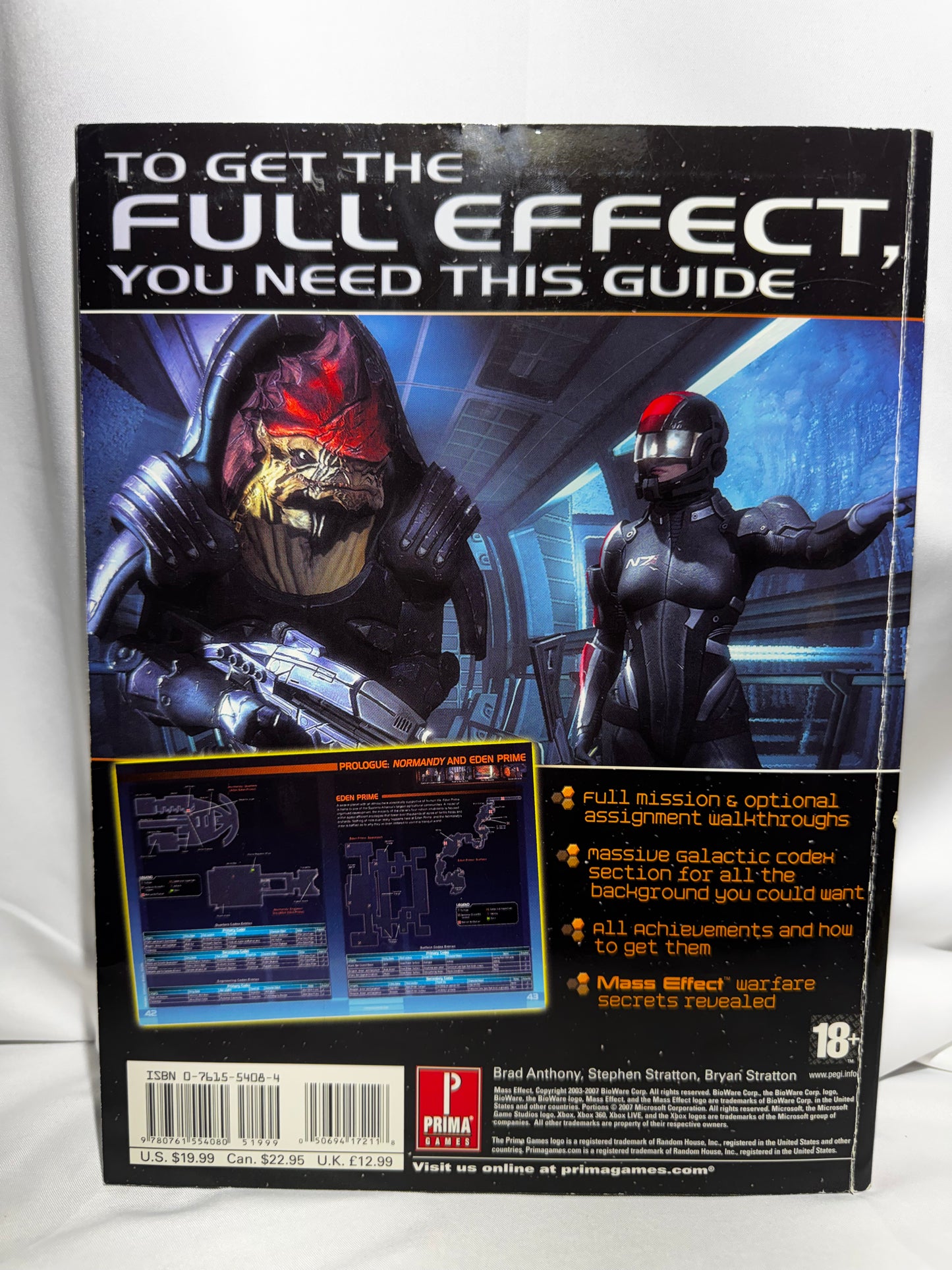Mass Effect Prima Official Strategy Guide 2007 Xbox 360 w/ Fold-Out Poster