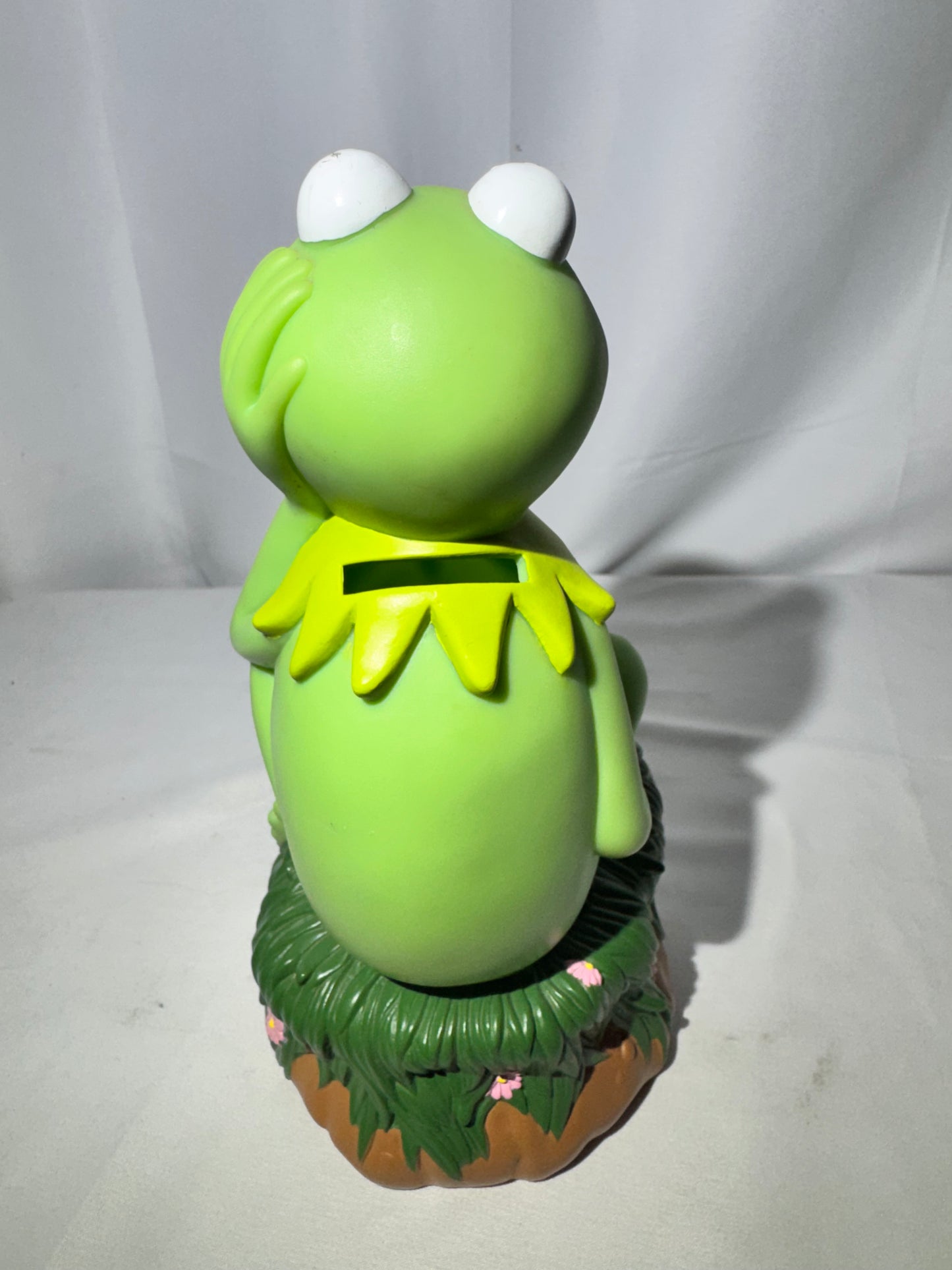 Vintage Kermit the Frog Piggy Bank – Muppets by Jim Henson / Applause – 8½” Tall