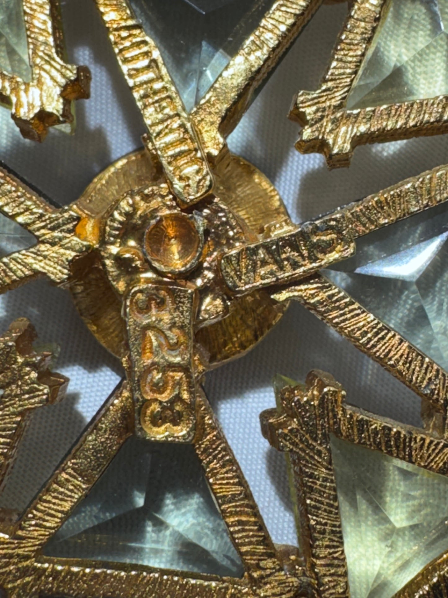 Vintage Van S. Authentics Brooch #3253 – Maltese Cross Gold-Tone Costume Jewelry
