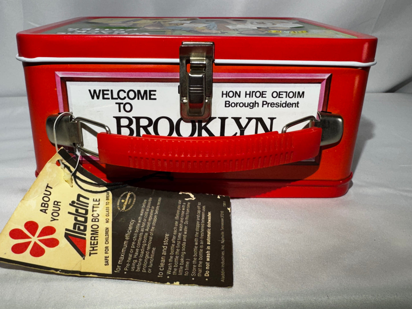 Vintage 1977 Welcome Back, Kotter Metal Lunchbox & Thermos w/ Tag Aladdin -NOS!
