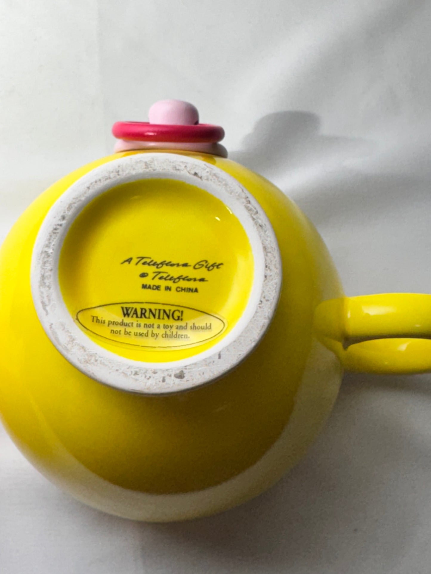 Teleflora Smiley Face Baby Ceramic Mug with Lid – “Happy Baby Girl” (Pink)